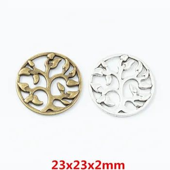30 kosov retro kovinski cinkove zlitine drevo obesek za DIY ročno izdelan nakit, ogrlico, zaradi česar 6832 4278