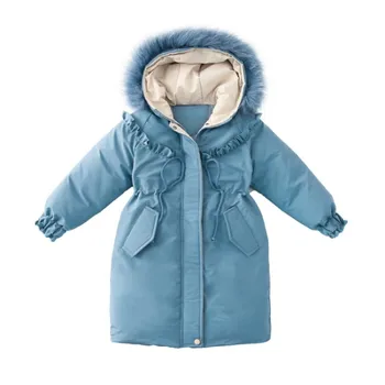 -30 Stopinj 2020 Dekliška Oblačila Zimske Jakne Krzno Hooded Otroci Plašči Toplo Debela Oblačila Otroci Outerwears Parkas za Dekleta 1347