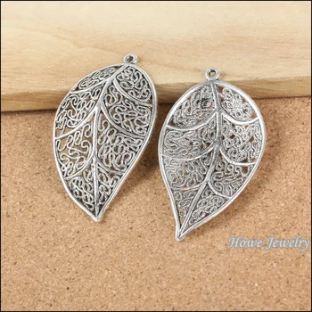 30PC nov modni čar Drevesnih listov obesek Tibera srebro primerni za ogrlico DIY nakit ugotovitve 20100