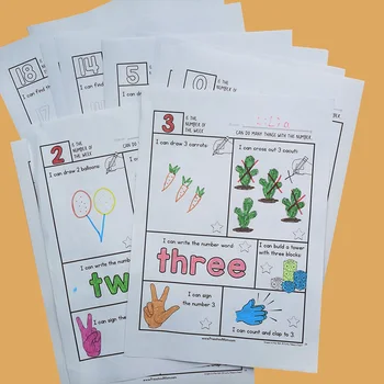 30PCS/Set 0-30 Število Pisanje Razredu delovni Zvezek Učenje angleščine, Matematike PREDŠOLSKIH Barvanje Zabava Knjige Izobraževalne Igrače za Otroke