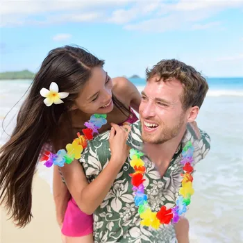 36 KOS Veliko Hawaiian Umetno Cvetje: roœnate vence Garland Ogrlica pustna Havajih Plaži Cvetje Stranka Dekoracijo Naključno Barve 5