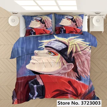 3D, Anime Naruto Tiskana Posteljnina Nabor Rjuhe Prevleke Pillowcases Tolažnik Posteljnina Nabor Bedclothes Posteljno Perilo(NE stanja)