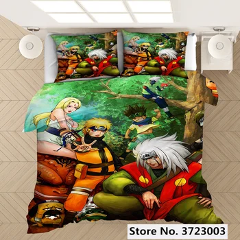 3D, Anime Naruto Tiskana Posteljnina Nabor Rjuhe Prevleke Pillowcases Tolažnik Posteljnina Nabor Bedclothes Posteljno Perilo(NE stanja)