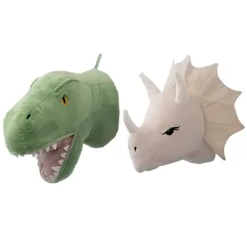 3D Cartoon Živali Glavo Dinozaver Polnjene Plišastih Igrač za Otroke, Soba Stenski Dekor