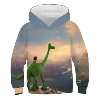 3D Tiskanje Živali Dinozaver Fantje Hoodies 2020 Jeseni Vrhnja oblačila Otroci Hooded Majica Oblačila Otrok Dolgimi Rokavi Pulover Vrhovi