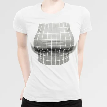 3D Učinek Kaže, Velike Prsi in Seksi Modni Print majica s kratkimi rokavi Ženske Kratka Sleeved Poletje T Shirt korejskem Slogu Tesen Vgradnjo Priložnostne Tshirt