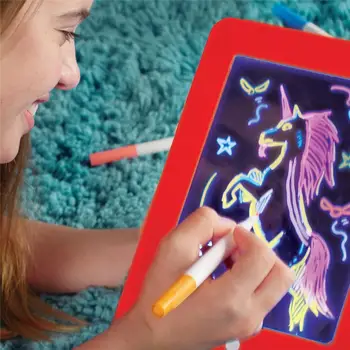 3D zasvetijo Čarobne Tipke LED z Pero, Čopič Otrok Pisanje Odbor za Plastično Ustvarjalne Art Magic Odbor Odložišče Izobraževalne Otroci