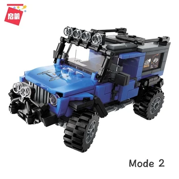 3in1 Ustvarjalca Serije Big Blue Dragon Tovornjaki Nastavite DIY Model Tehnika Gradnike, Igrače Za Otroke, Fantje Darila 389pcs Qman 4803