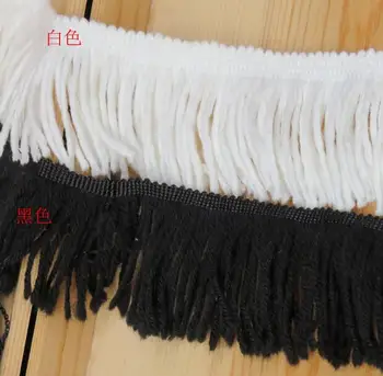3meters/veliko črno/beli Poliester Tassel Bonitete Trim Afriške Čipke Traku Šivanje latinsko Obleko Oblačila, Zavese Pribor SC348 575
