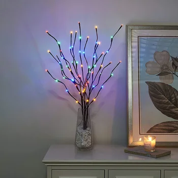 3Pcs 60 Žarnice Božično Vaza Dekoracijo Luči Willow Rjava Veje Svetlobe LED Muco USB Plug-in z Stikalo Veje Luči D30