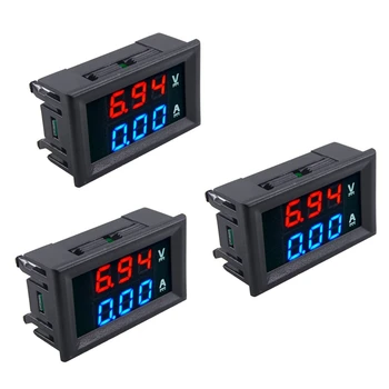 3pcs LED Digitalni DC 0-100V 10A, Napetost Amp Volt Meter Plošče Dual Voltmeter Ampermeter Tester