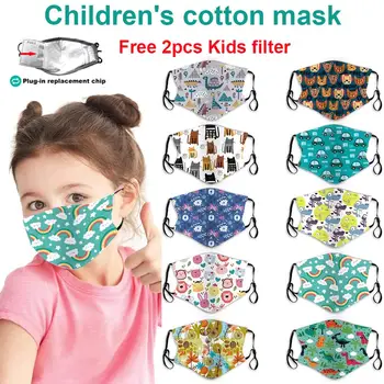3PCS PM2.5 Obraz Otrok Masko Risanka Otrok Usta Masko Stroj Brezplačno Filter Pad Onesnaževanja Proti Prahu Masko Srčkan Bombaž Masko