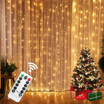 3x1/3x2/3x3m USB LED Zavese Niz Luči Daljinski upravljalnik Pravljice Garland Za Novo Leto, Božič Poroko Domov Zunanji Okras.q