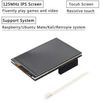 4 palčni 3,5-palčni Zaslon na Dotik za Raspberry Pi 4B/3B+/3B 125MHz SPI LCD-Zaslon za Raspbian/Ubuntu/Kali/Retropie