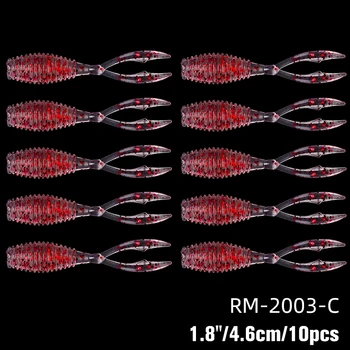 46mm 0,5 g 10PCS Rockfish Črv Vabe UV Glow Soft Šablona Lure Wobber Črv Umetne Vabe
