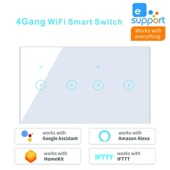 4Gang 5Gang 6Gand univerzalni wifi smart touch stikalo stenske luči stikalo za podporo alexa googlova domača stran glasovni nadzor 95--240