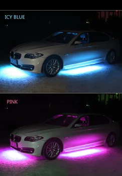 4PCS App nadzor 90 120 cm Avto RGB LED Trakovi LED Pod Avto Sijaj Podvozje Sistem Neon Luči nepremočljiva auto avto styling