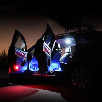 4pcs Avto RGB LED Trak Svetlobe, Barv, Dekorativnih Vzdušje Svetilke Auto RGB Poti Talna Luč, Avto Notranje Svetlobe Z Oddaljenim 12V