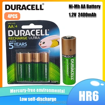 4PCS DURACELL AA Baterija za ponovno Polnjenje 1,2 V 2400mAh Za elektronski fotoaparati, kamere, igrače, Ni-MH baterij NIMH Vnaprej zaračuna Bateria
