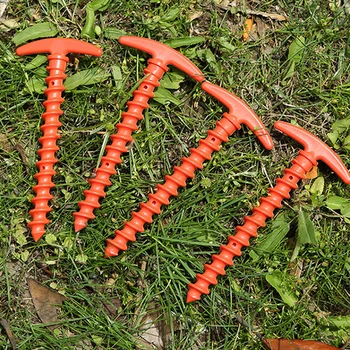4pcs Rdeče Plastične Spirale za Kampiranje Nadstrešek Šotor Sidro Tleh Deležev Kljukice Pin za 14,5 cm 19620