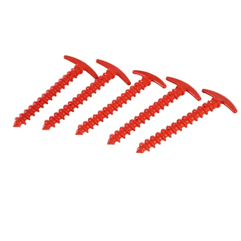 4pcs Rdeče Plastične Spirale za Kampiranje Nadstrešek Šotor Sidro Tleh Deležev Kljukice Pin za 14,5 cm