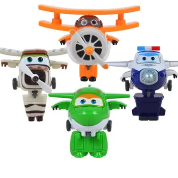 4PCS/Set Super Mini Krila Letala ABS Robot igrač in figuric Super Krilo Preoblikovanje Jet Risanka igrače za Otroke