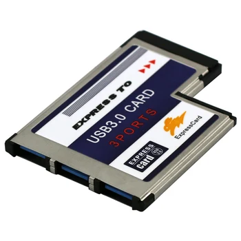 54 mm Express Card 3 Vrata ali 2 Vrat USB 3.0 Adapter FL1100 ali AMS1042 Čip kartico Expresscard PCI-E, da USB Adapter Pretvornik Za Laptop