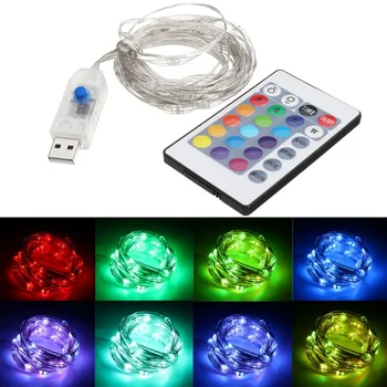 5M 10M Niz LED Luči USB Powered 16 Barvo, Večbarvne Spreminjanje Led Niz Nepremočljiva, Lahka, z Daljinskim upravljalnikom Božični Dekor