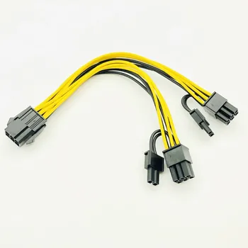 5PCS PCI-E 6-pin za Dvojno 6+2-pin (6-pin/8-pin) Moč Razdelilno Kabelsko Grafična Kartica PCIE PCI Express 6Pin Dvojni 8Pin Napajalni Kabel
