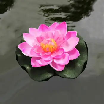 5Pcs Umetno Plavajočo Water Lily EVA Lotus Flower Ribnik Dekor 10 cm Rdeča, Rumena, Modra, Roza, Svetlo Roza Bazen Simulacijo Lotus