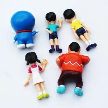 5Pcs/Veliko Doraemon Številke Nobita Sizuka Takeshi PVC Slika Igrače 5-7cm Mini Model Lutka za Otroke