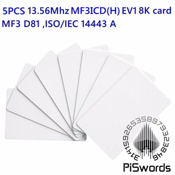 5PCS/VELIKO RFID, NFC MF3ICD(H) 81 EV1 8K prazno kartico 13.56 Mhz M3 IC D81 ISO14443A pvc prazno kartico