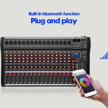 6/8/12/16 Kanal Strokovno bluetooth Audio Mixer Studio DJ Mešalnik Odbor za Napajanje USB Mešalna Glasbeni Stereo Zvočni Mešalnik
