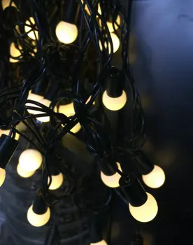 6M 40LED Žogo pravljice niz luči EU Vtičnice 220V povezljivost rep plug črno žico Božič poroko Xmas party vrt dekor-Toplo bela
