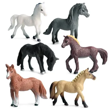 6pcs/set Majhen Konj Živali Slika Zbirateljske Igrače Divje Živali Spoznavanja figuric Otroci Plastični Model Igrače
