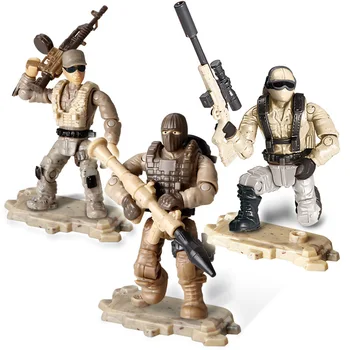 6pcs/set Vojaške Posebne enote Sestavljeni gradniki Igrače Model Igri Boj Orožja Vojne Vojaki, Otroci Darilo