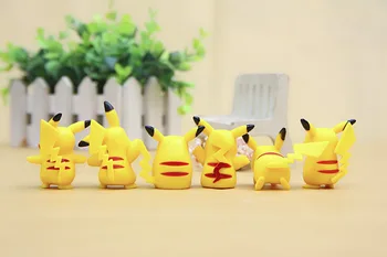 6set Pokemon Pikachu figuric Anime Pikachu Igrače Mini Pikachu Slika Darila, Božična Darila, Igrače 804