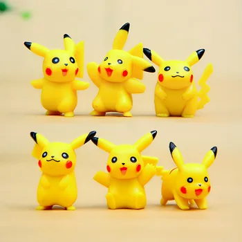6set Pokemon Pikachu figuric Anime Pikachu Igrače Mini Pikachu Slika Darila, Božična Darila, Igrače