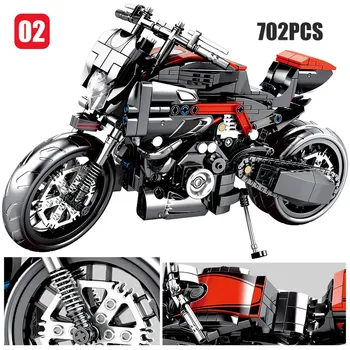 799PCS Mesto, Moto Dirke Motocikla Model gradniki Tehnične motornega kolesa Vozil Opeke Izobraževalne Igrače Za Fante 6673