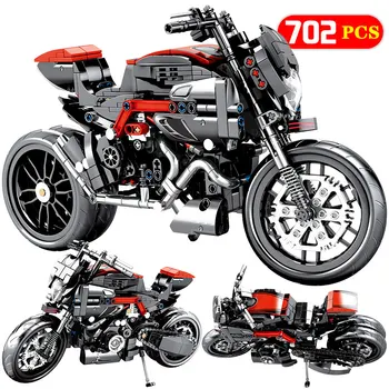799PCS Mesto, Moto Dirke Motocikla Model gradniki Tehnične motornega kolesa Vozil Opeke Izobraževalne Igrače Za Fante