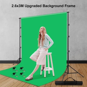 8.5 m x 9.8 ft Ozadje Stojalo za Foto studio Video Nastavljiva Ozadja Podporni Sistem, Komplet z zelen zaslon za fotografijo