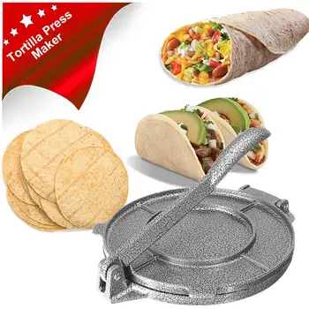 8-Palčni Zložljivi Tortiljo Maker Pritisnite Aluminija Mesa Pritisnite Pripomočke Bakeware Orodja Pita Pritisnite Tacos Maker Testo Pritisnite Stroj