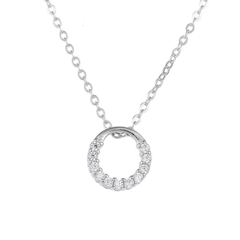 925 sterling silver fashion sijoče cirkon krog krog dame obesek ogrlice kratko povezavo verige nakit poročno darilo 4556