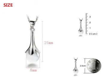 925 Sterling Silver Nova Moda Opal Gem Frower Design Obesek Ogrlice za Ženske Vode-Val Verige Nakit Darilo Debelo
