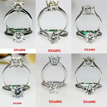 925 sterling srebrni prstan 1ct Klasični slog, ki je Diamant nakit Moissanite obroč Poročno zabavo, Obletnico Obroč Za Ženske Opravili t