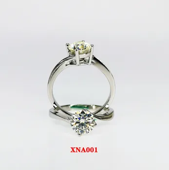 925 sterling srebrni prstan 1ct Klasični slog, ki je Diamant nakit Moissanite obroč Poročno zabavo, Obletnico Obroč Za Ženske Opravili t