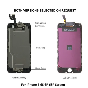 AAA Celoten Sklop Zaslona Za iPhone 6 6S Plus LCD Z 3D Sile, Zaslon na Dotik, Računalnike Za iPhone 5S 6P 6SP Zaslona Zamenjava