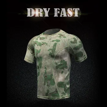 ActionUnion Taktične Vojaške Mens T Shirt Kratek Rokav Vrh SWAT Boj proti T-Majice Tee Kul Quick-Dry Prikrivanje Lov Airsoft 29196