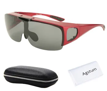 Agstum Moški Ženska Wraparound Polarizirana Očala Za Ribolov Vožnje Očala Flip Up Fit Nad Sončna Očala