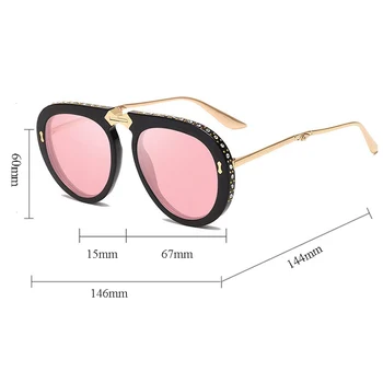 ALOZ MICC 2019 Nove Ženske, Zložljivi Okvir Pilotni sončna Očala za Ženske blagovne Znamke Načrtovati Luksuzni Nosorogovo sončna Očala Ženski Odtenek Q109